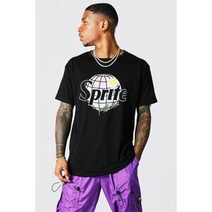 NWT Boohooman OVERSIZED SPRITE LICENSE T-SHIRT in Black Size‎ Small